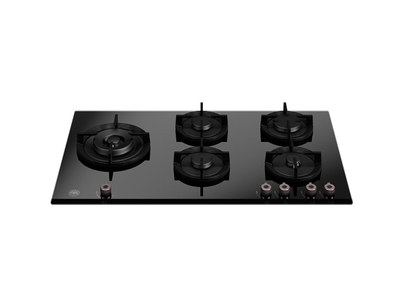 90 cm gas on glass hob with lateral wok