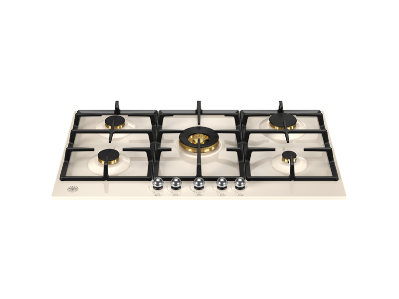90 cm Gas hob with central dual wok