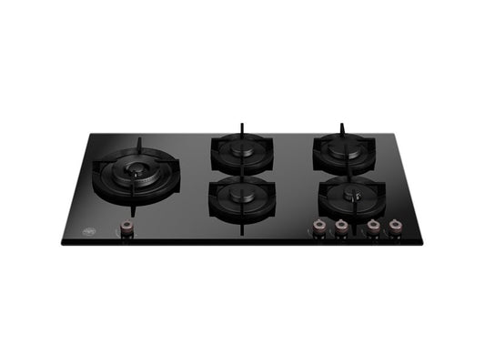 90 cm gas on glass hob with lateral wok