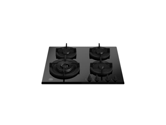 60cm gas on glass hob with lateral wok