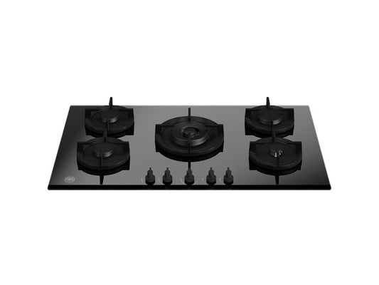 90 cm gas on glass hob with central wok