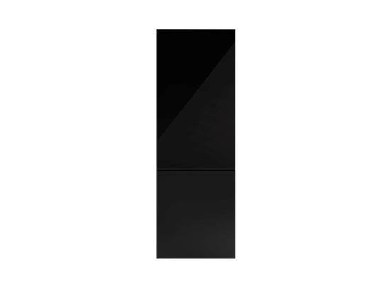 70 cm freestanding bottom mount refrigerator, black glass