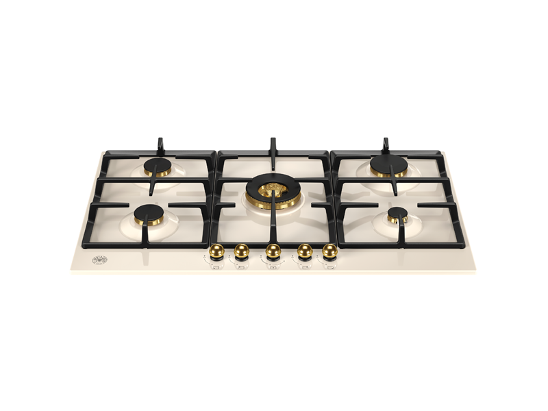 90 cm Gas hob with central dual wok