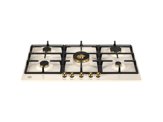 90 cm Gas hob with central dual wok