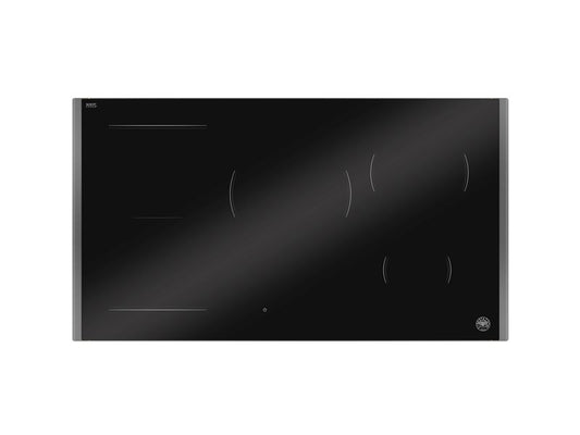 90 cm Induction Hob with Metal Frame, 5 cooking zones, hidden white LED slider