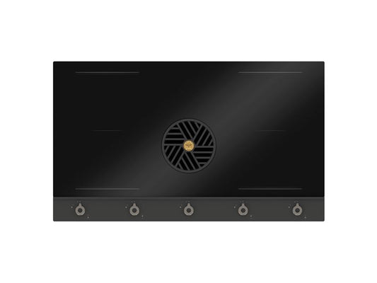 90 cm Induction Hob with Integrated Hood, 4 Cooking Zones and Knobs Controls